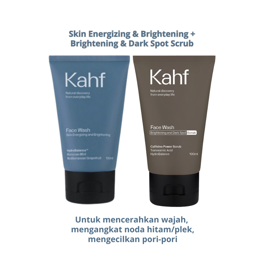 Kahf Face Wash Skin Energizing & Brightening + Brightening & Dark Spot Scrub 100ml Sabun Cuci Muka P