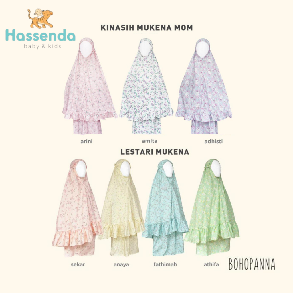 Bohopanna Kinasih & Lestari Mukena Mommy (Mukena Dewasa Mommy)
