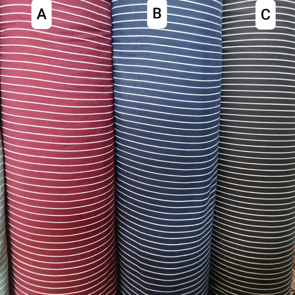 Katun Rayon Premium Motif Salur/garis-garis (harga/50cm)