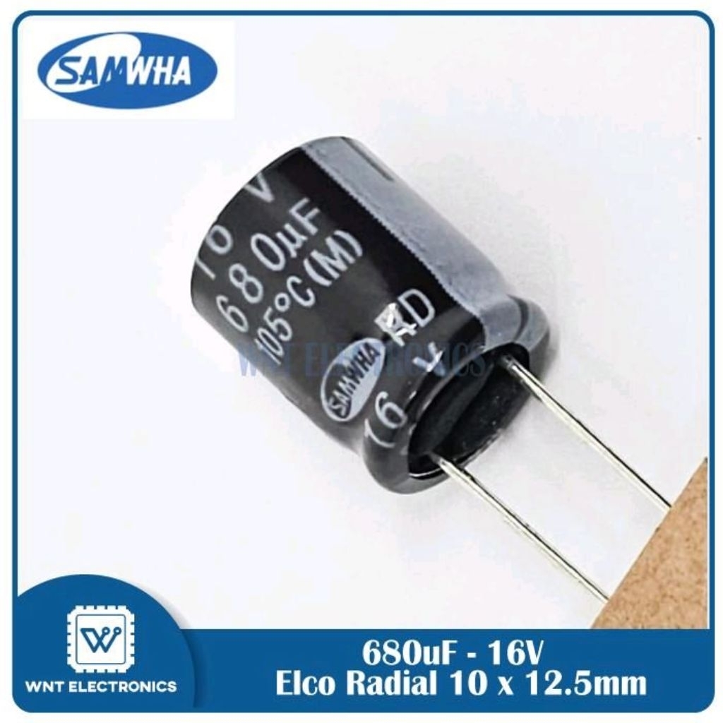 Capasitor Elco 680uf 16v 680uf16v 680 uf 16 v
