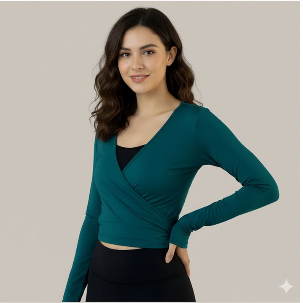 J3 ALCTOP CROP LONGSLEEVE BAJU YOGA PILATES ATASAN SENAM WANITA SPORT GYM INDOOR