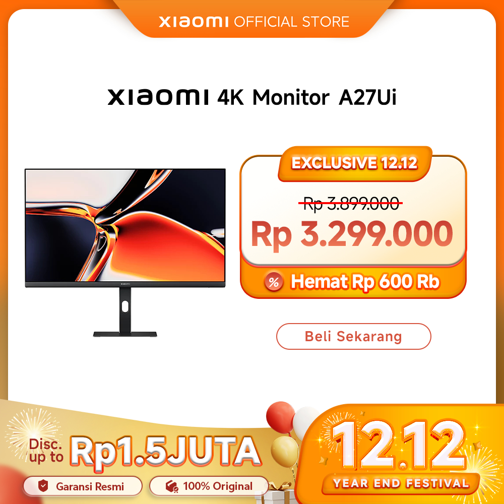 Xiaomi 4K Monitor A27Ui | 4K UHD IPS Screen | Professional Colour Accuracy | USB-C Port up to 90W ch