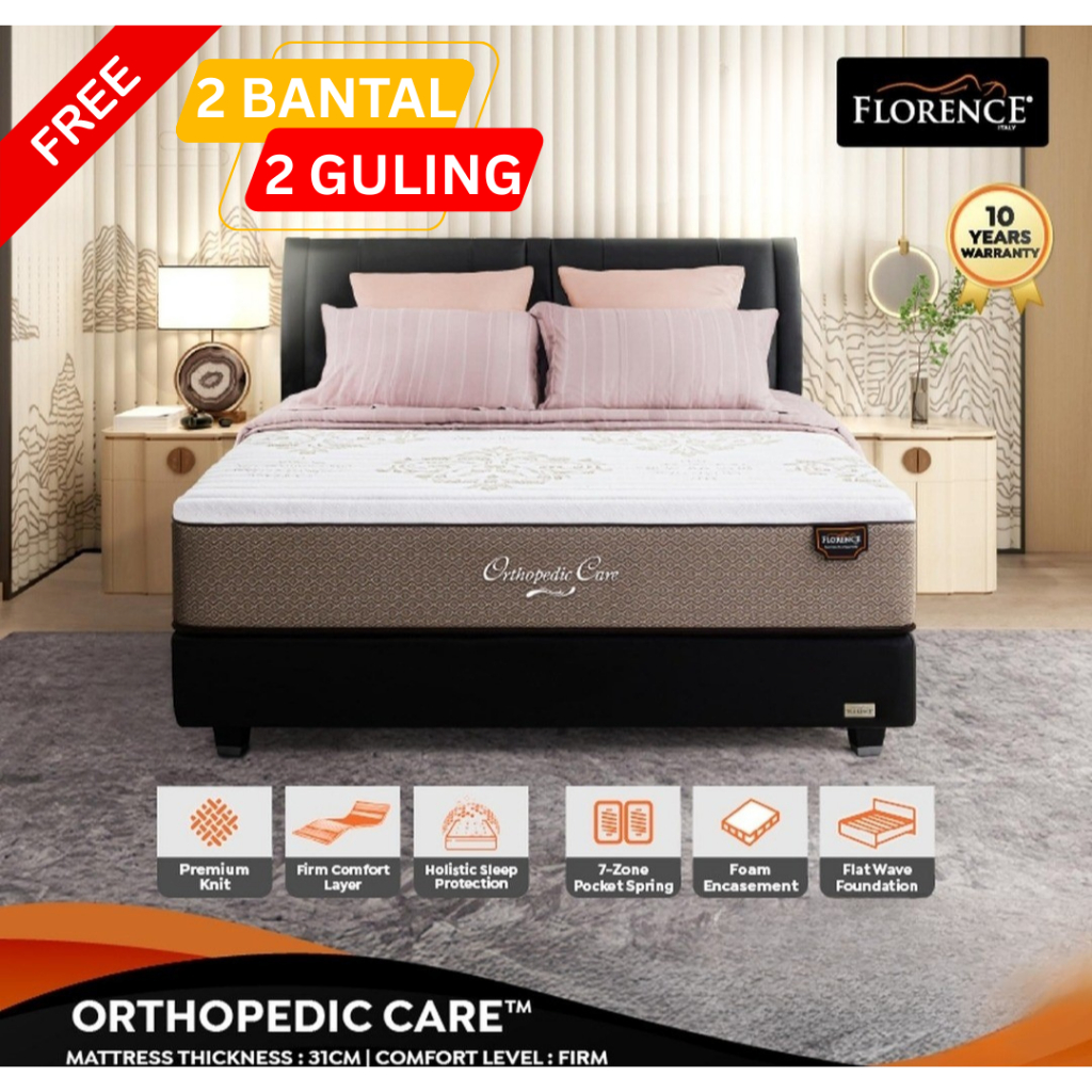 [READY STOCK] MATRAS SPRINGBED FLORENCE ORTHOPEDIC CARE 180 X 200 X 27 CM | KASUR SPRINGBED FLORENCE