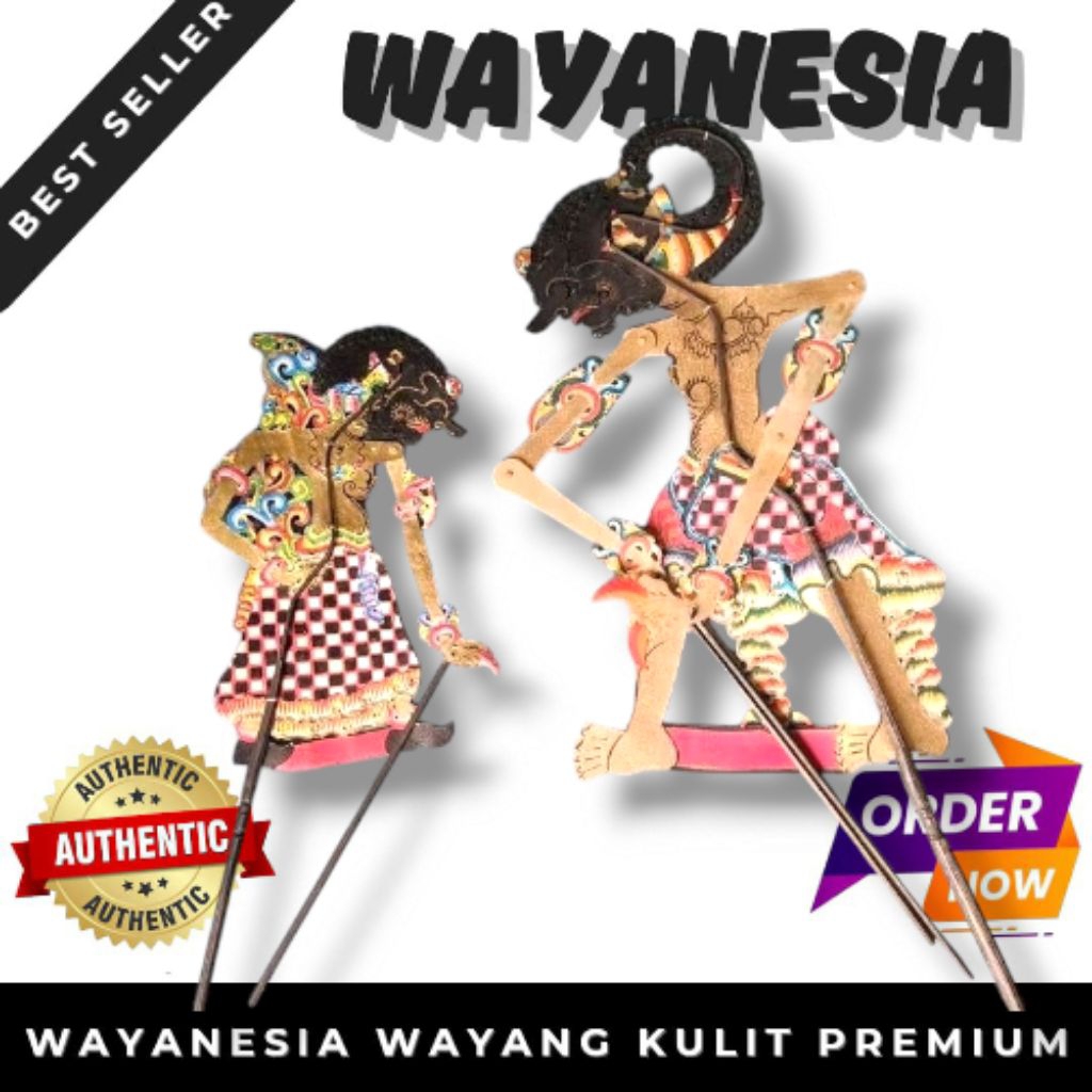 Wayang Kulit Bima Suci Pasangan Werkudoro dan Dewa Ruci Ukuran Standar Kualitas baik