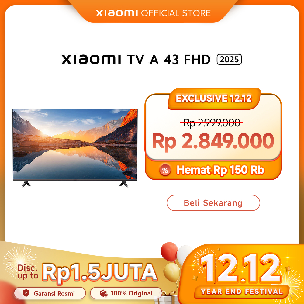 Xiaomi Google TV A 43 2025 FHD | Google TV | Dolby Audio™, DTS:X, dan DTS® | Smart TV  [ Official St