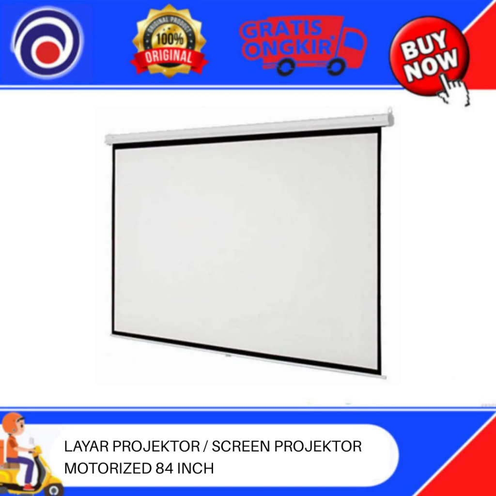 LAYAR PROJEKTOR / SCREEN PROJEKTOR MOTORIZED 84 INCH