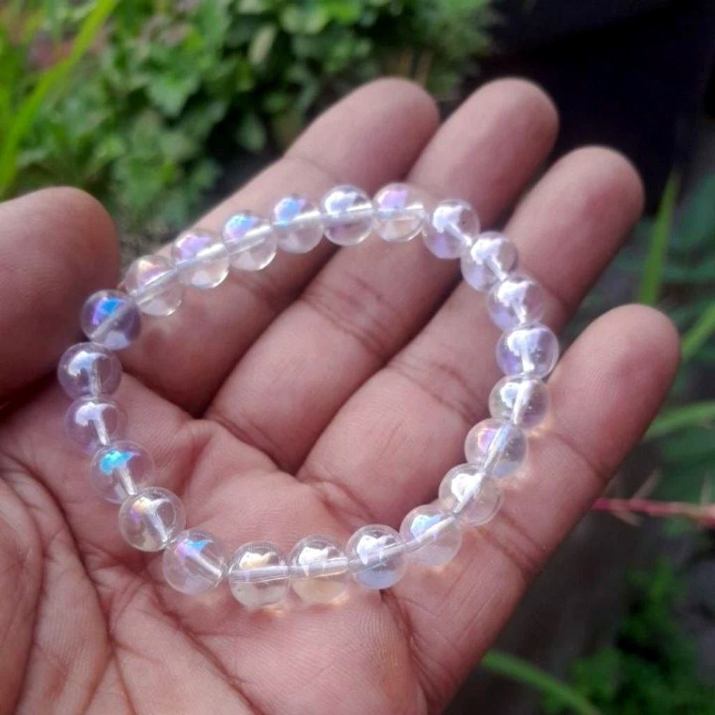 gelang batu akik kalimaya india 8 mm jarong biru