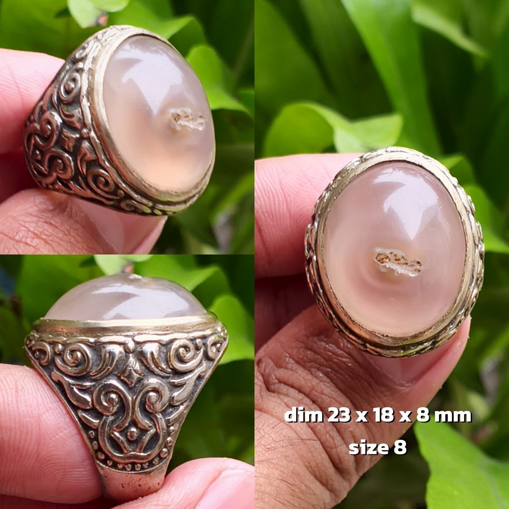 cincin batu akik anggur combong buatan batu asli natural