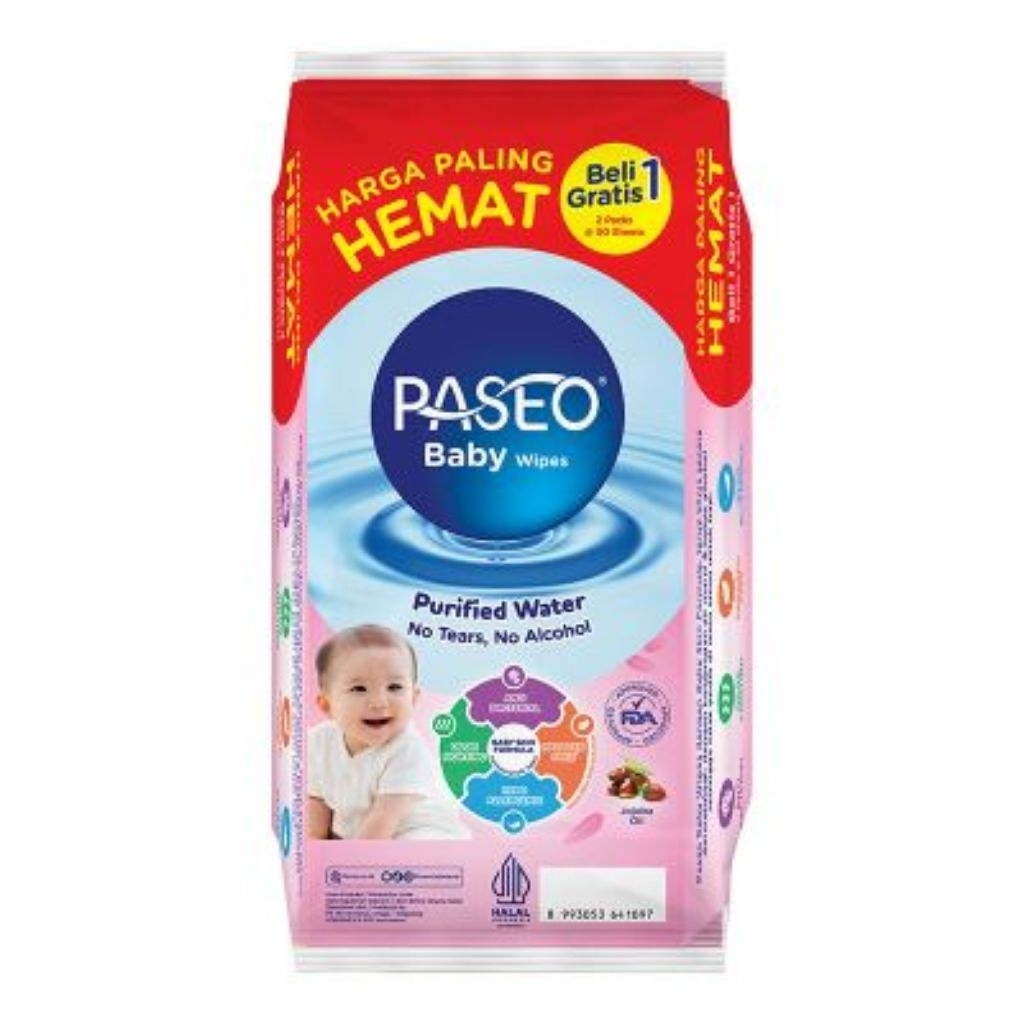 paseo baby wipes purified water no tears,no alcohol