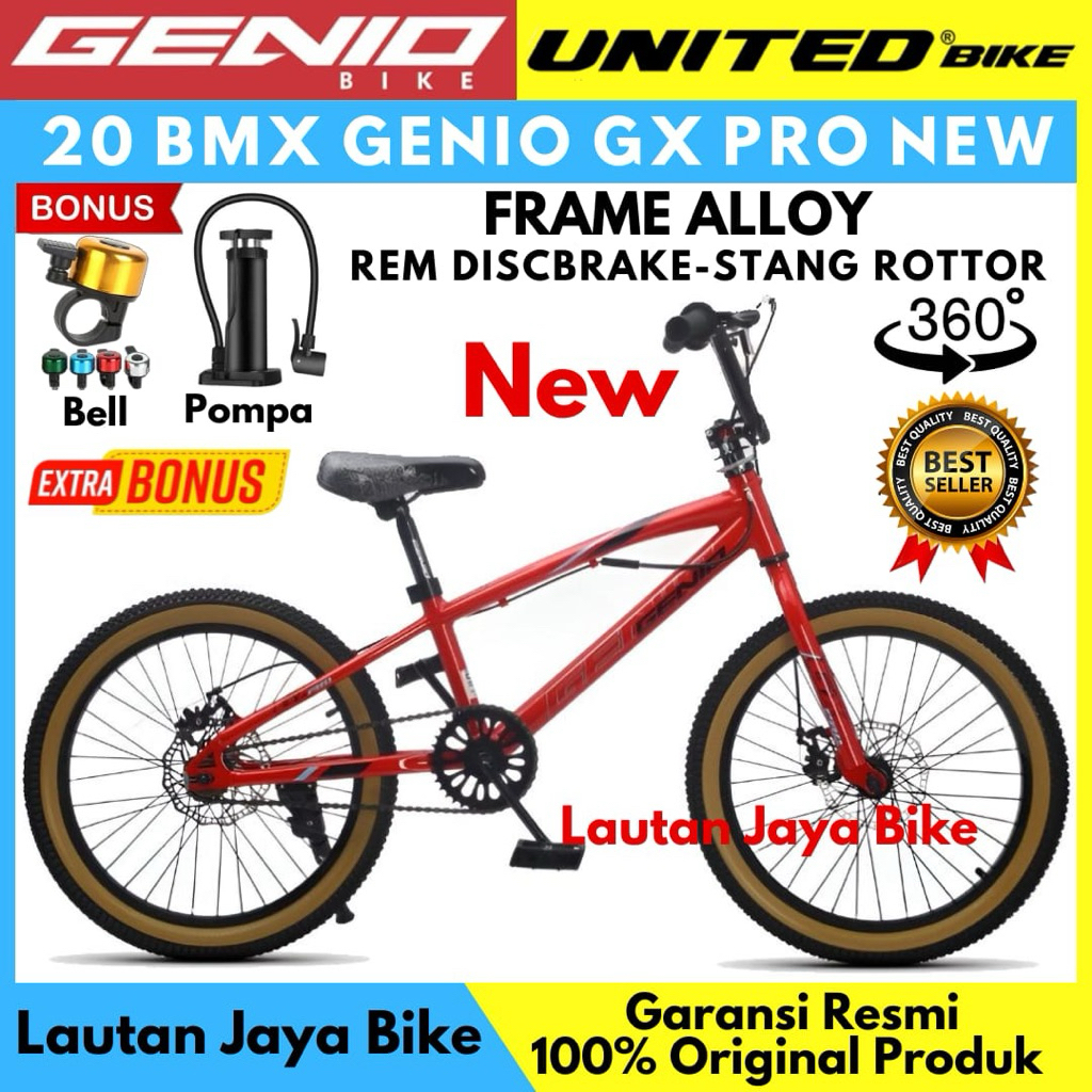 Sepeda Anak Laki Laki BMX 20 GENIO GX PRO Frame Alloy Rem Discbrake NEW