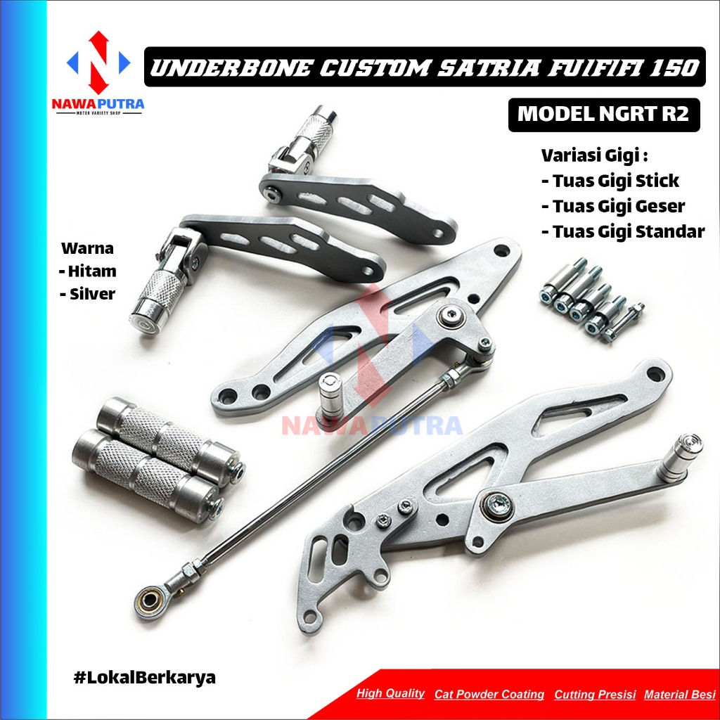 Step UB Footstep Underbone NGRT R2 Satria Fu Fi Injeksi Satria Karbu Facelift Plat Besi Tebal 8 mm