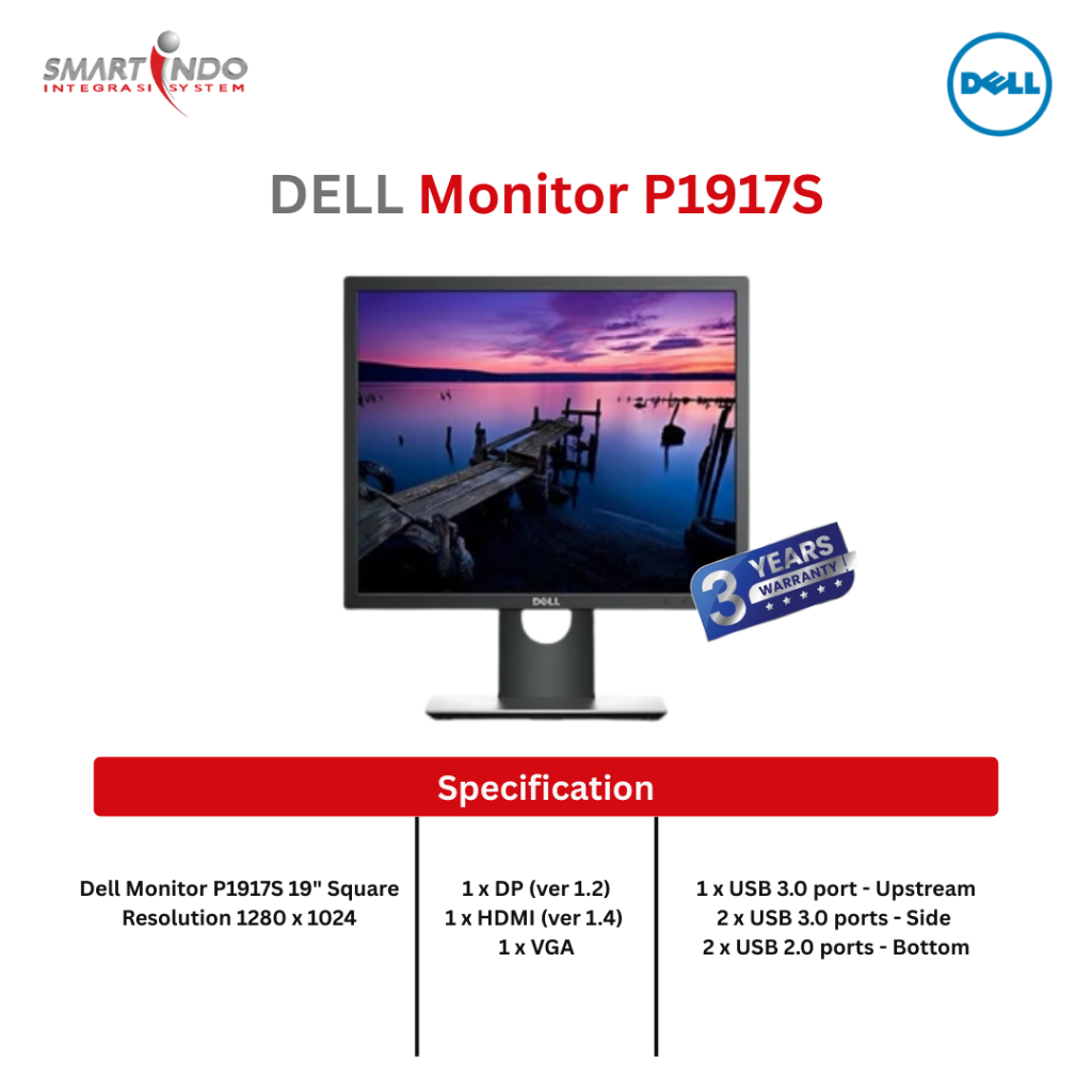 Dell Monitor P1917S 19" Square
