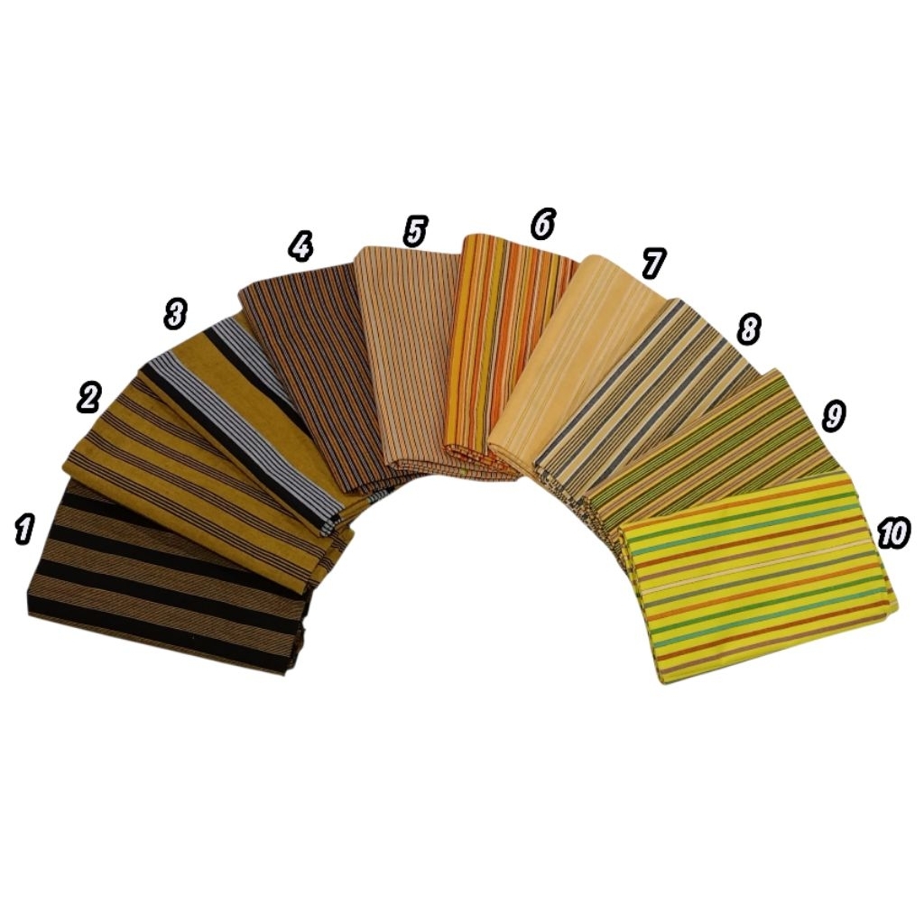 Kain Tenun Lurik Garis Kuning Mustard Gold