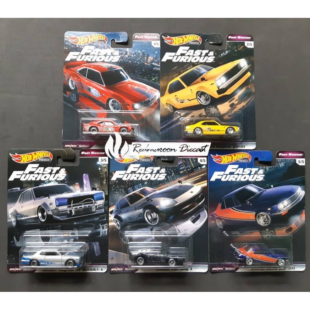 1 set hot wheels premium fast and furious fast rewimd edition isi 5 pcs