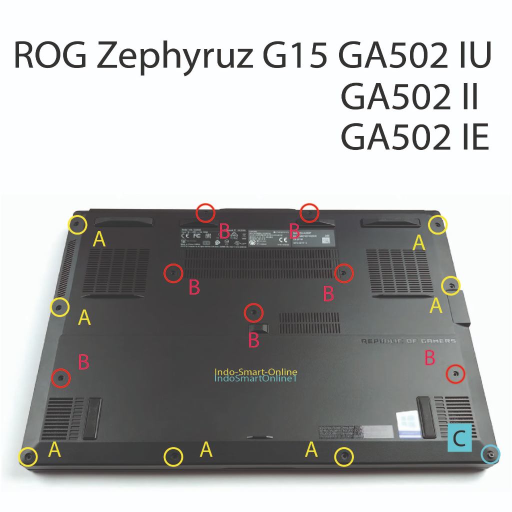 [Baru] Baut casing Asus ROG Zephyrus GA502IU / GA502II / GA502IE Gaming Laptop
