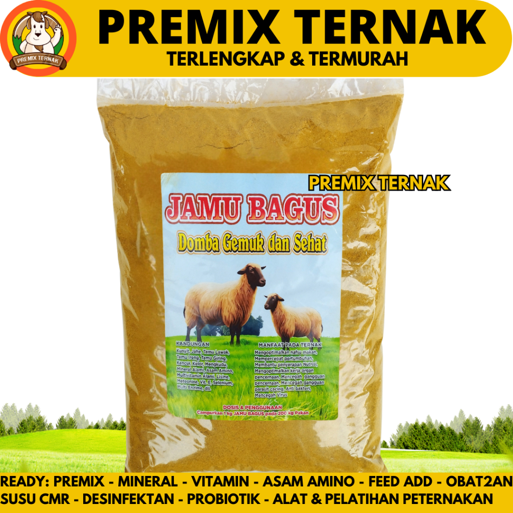 JAMU BAGUS 1 KG - HGP Jamu Ternak Meningkatkan Nafsu Makan & Kesehatan Sapi Kambing Domba
