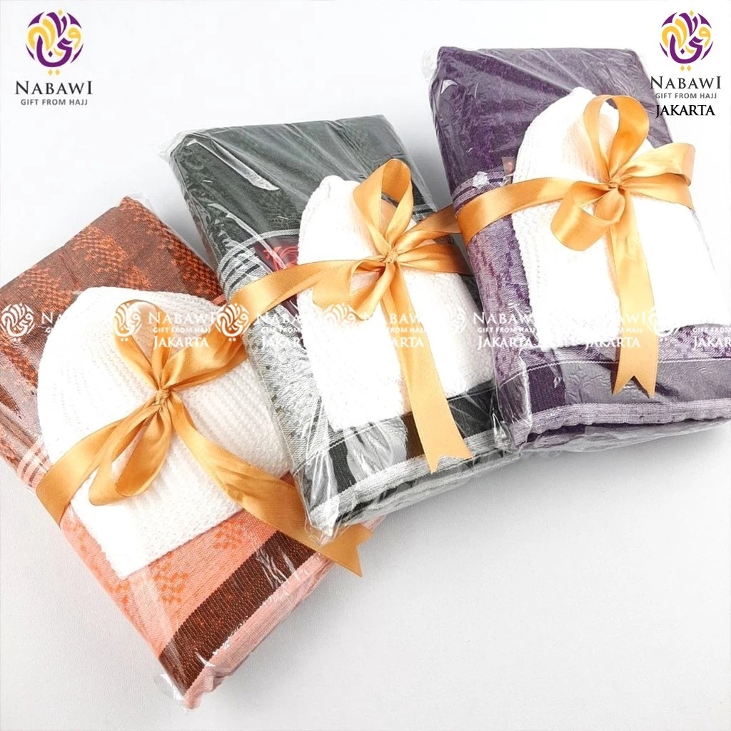 Hampers Sarung + Peci Rajut Souvenir Tahlilan Tasyakuran Oleh Oleh Haji Umroh