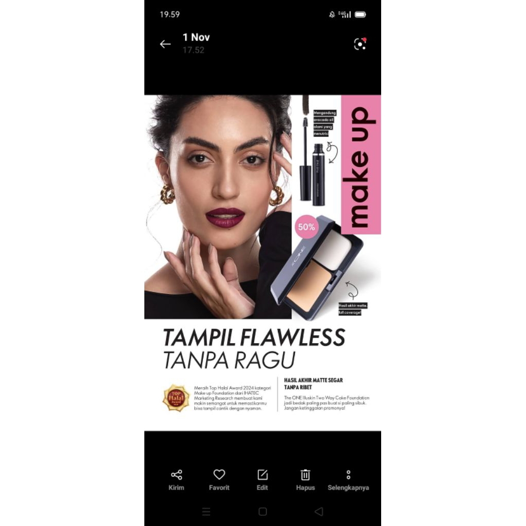 bedak Oriflame the one matte