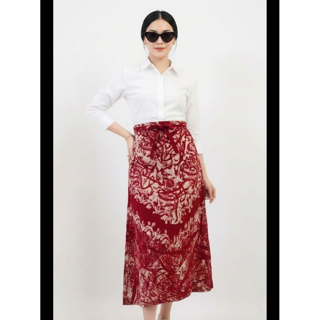 Rok Batik 7/8 Wanita Jumbo Kekinian Rok merah Rok hitam Rok Span Batik Bawahan Kebaya