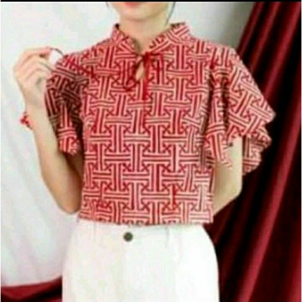 Blus Crop Top Cap Garutan Batik Solo Blus Batik Wanita
