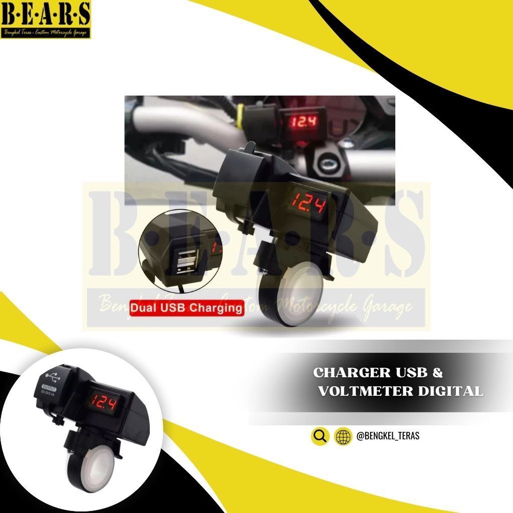 Charger motor USB voltmeter Digital