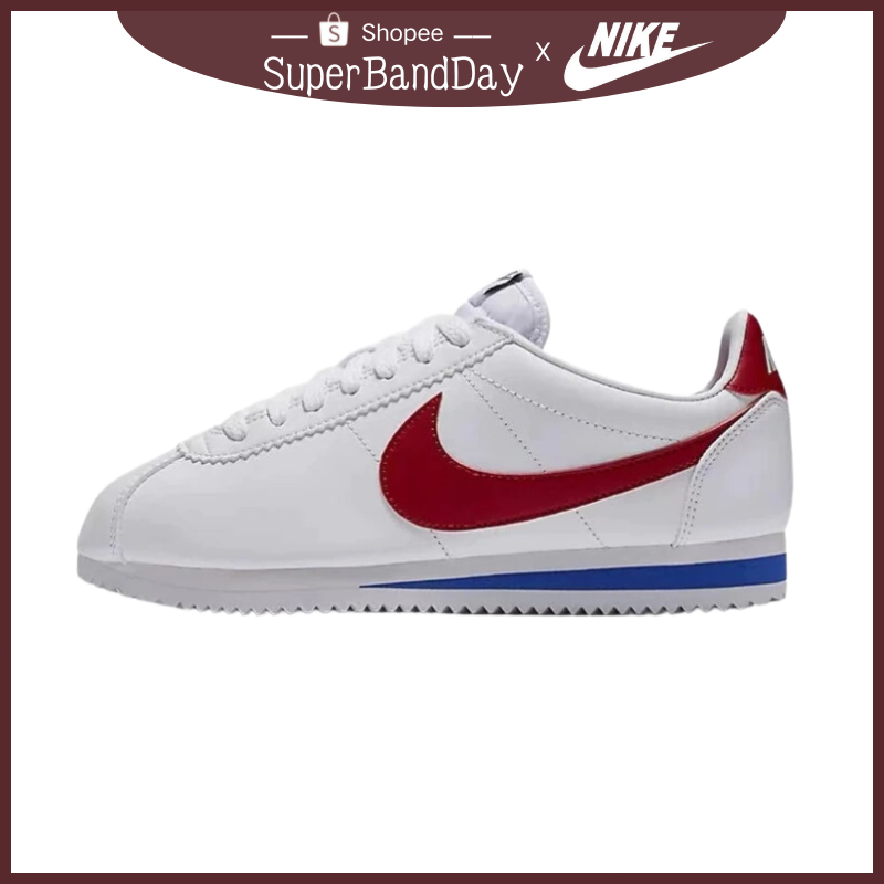 Sepatu Nike Classic Cortez Leather OG Kulit Putih Merah