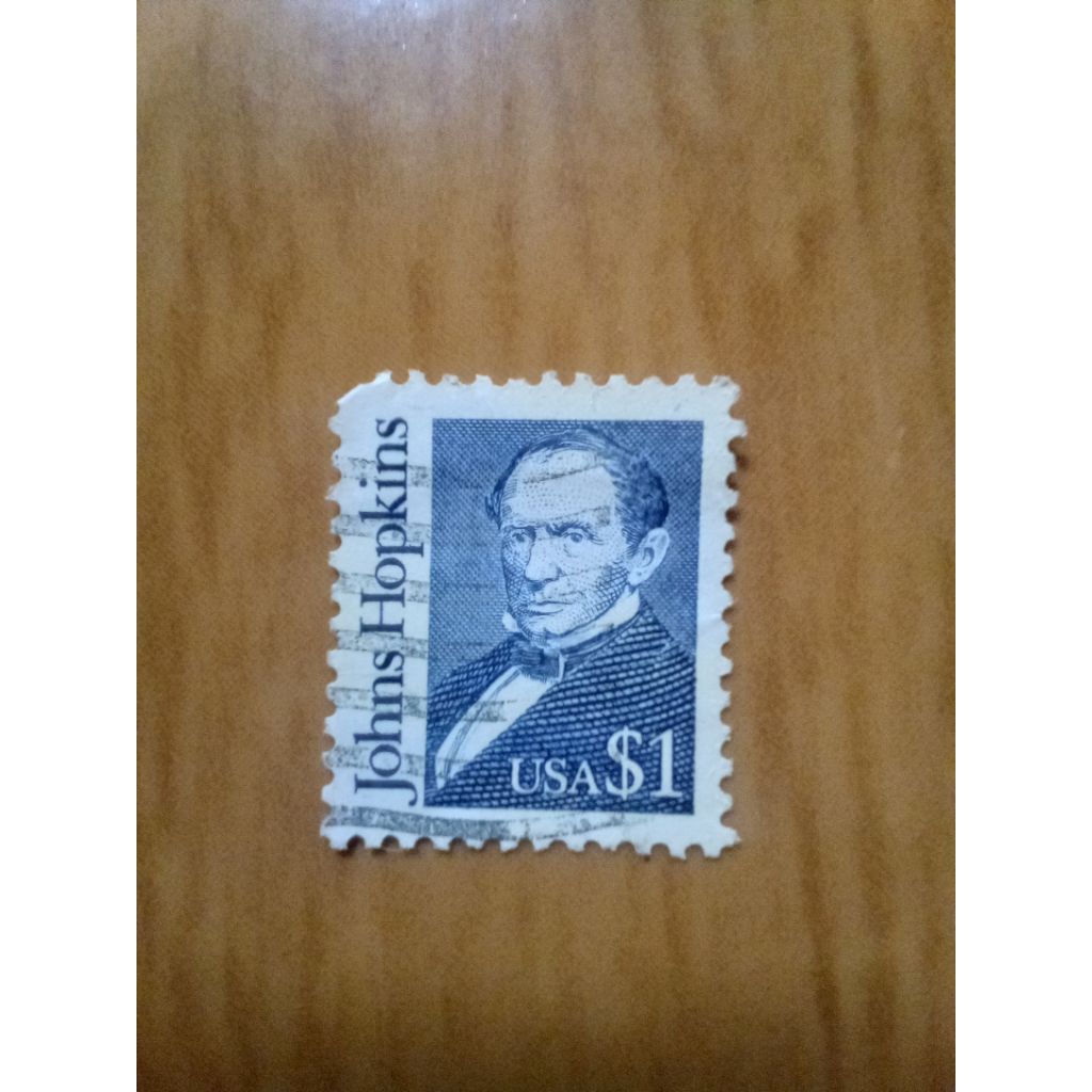 perangko vintage 1 dollar usa edisi johns hopkins