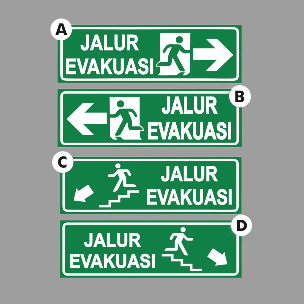 stiker jalur evakuasi stiker evakuasi