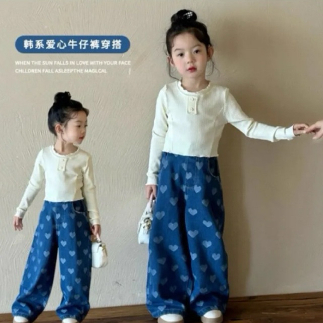 setelan celana kulot jeans Import