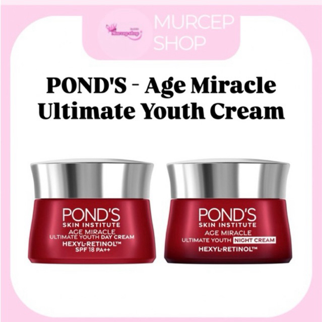 POND'S - AGE MIRACLE ULTIMATE YOUTH HEXYL RETINOL CREAM ( 20 g ) - Pelembab Wajah Day | Night PONDS
