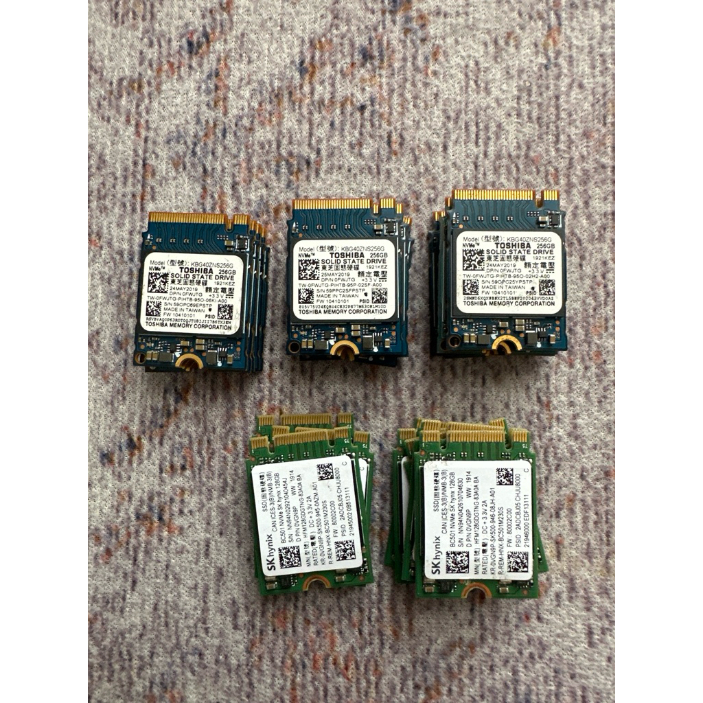 [RUSAK] SSD M.2 NVMe 2230 - SK Hynix 128GB & Toshiba 256GB (Untuk Kanibalan/Bahan Servis)