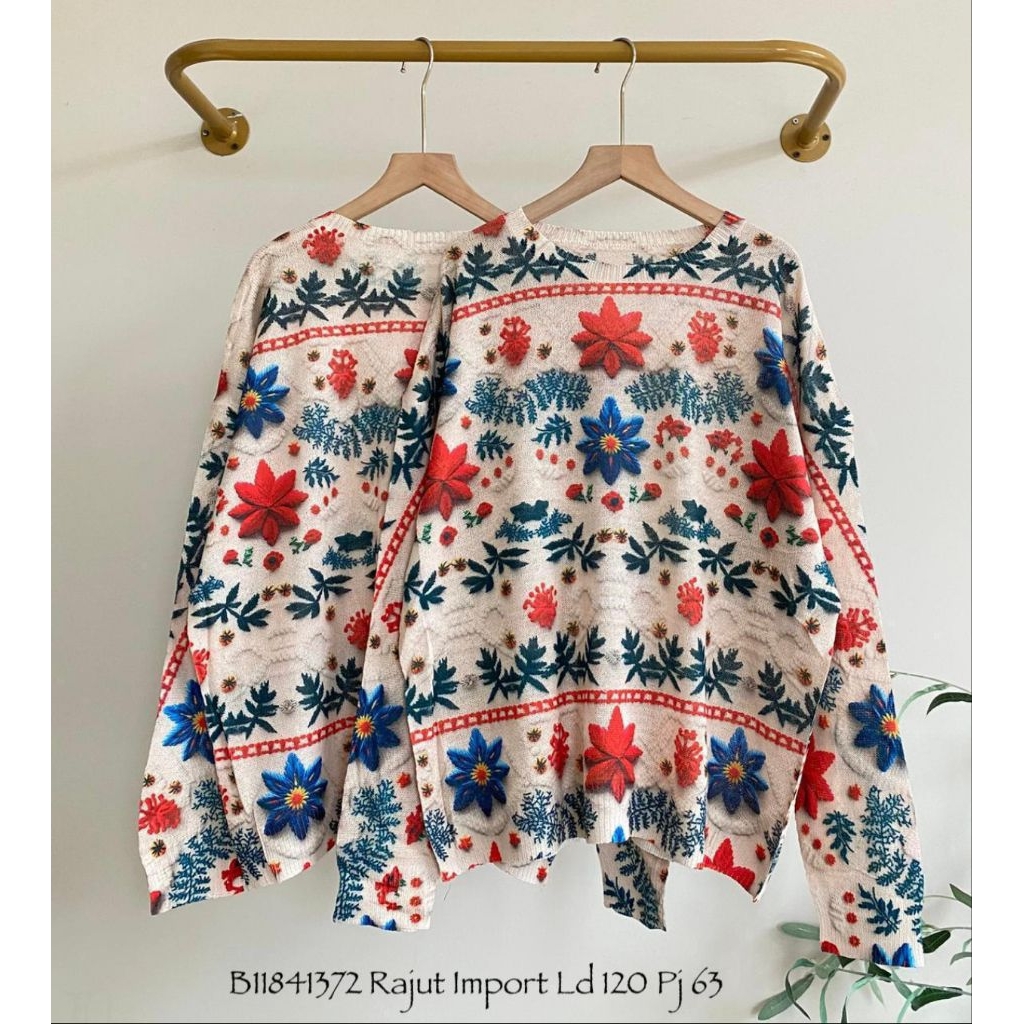 Real pic Original dan TERMURAH Blouse Jumbo rajut PREMIUM Butik / Atasan Oversize rajut PREMIUM Bang