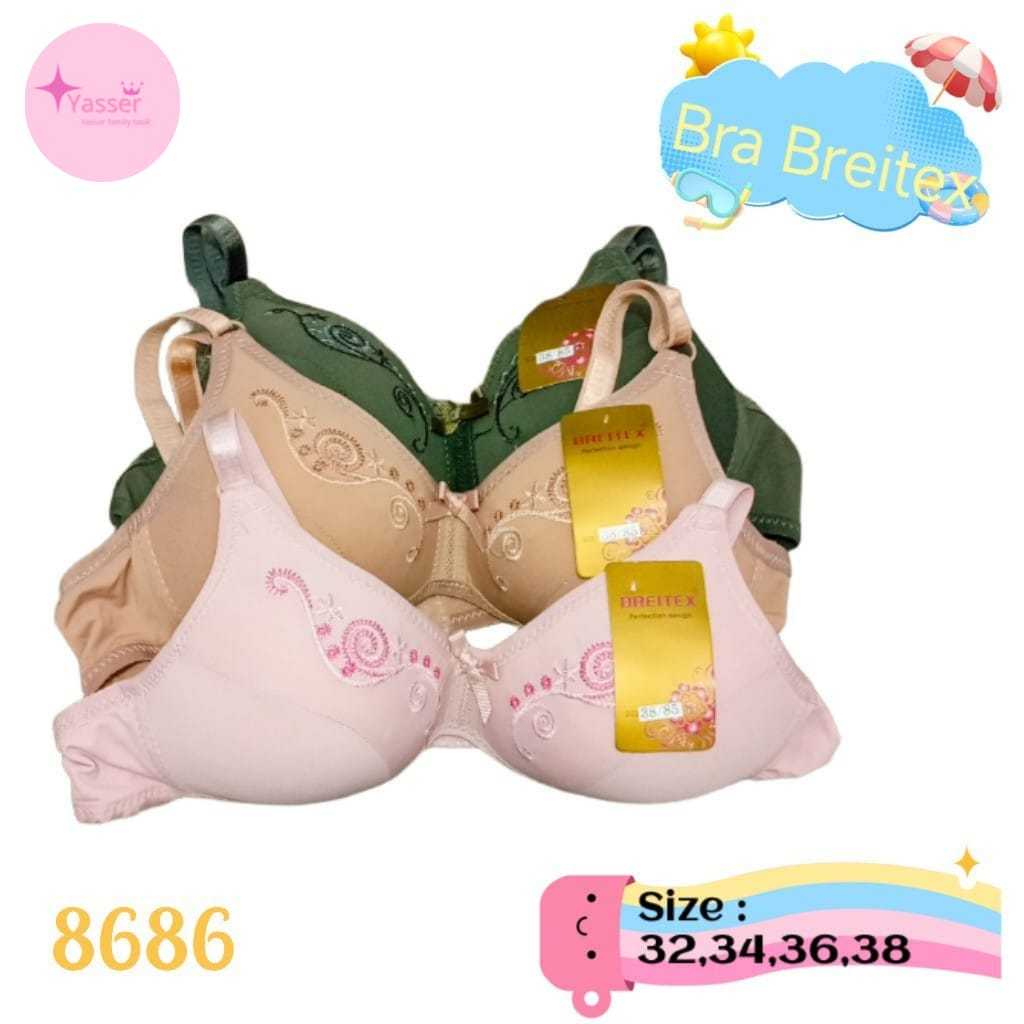 BRA BREITEX WANITA BORDIR TANPA KAWAT KAIT 2 - 8686
