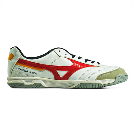 MIZUNO Sepatu Futsal Morelia Sala Classic IN White Radiant Red Citrus
