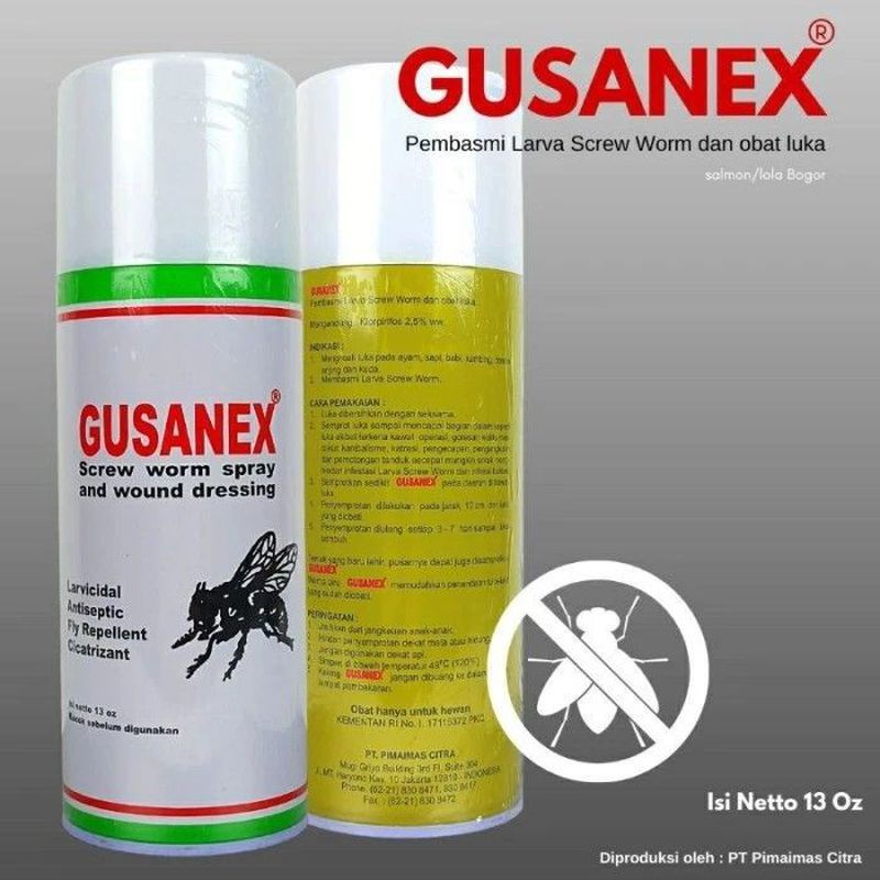 GUSANEX Spray Obat Luka Hewan Bebas Lalat untuk Sapi