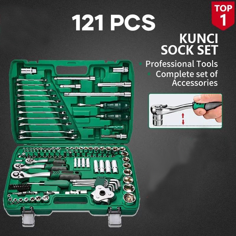 Toolskit Set Kunci Pas Rachet Tools Perlengkapan Otomotif Model Makita Tools Kunci Set Toolset Tools