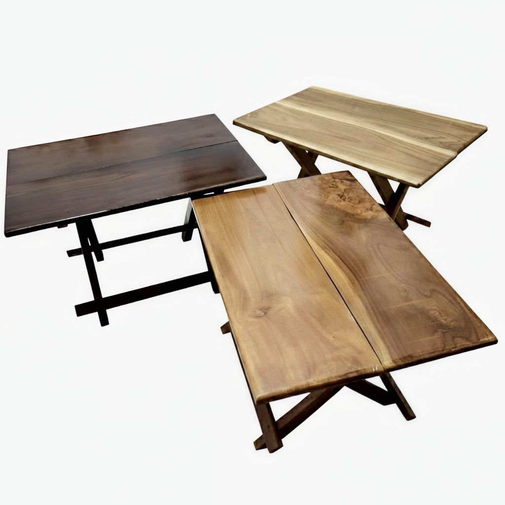 Meja Lipat Tas Kayu Jati - Dampar Kayu Jati - Dampar Ngaji - Rehal Ngaji Kayu Jati - Meja Belajar Uk