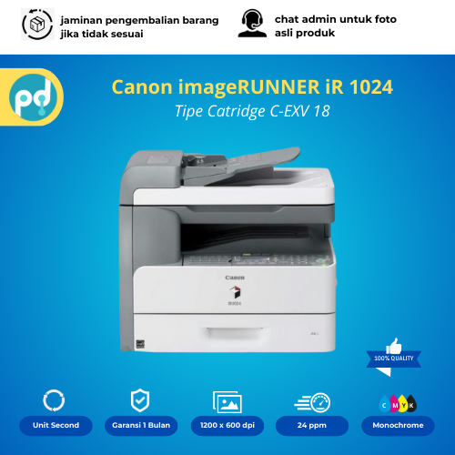 Canon iR 1024 Bekas Murah Mesin Fotocopy Mini Duplex Otomatis (Printer Scanner)