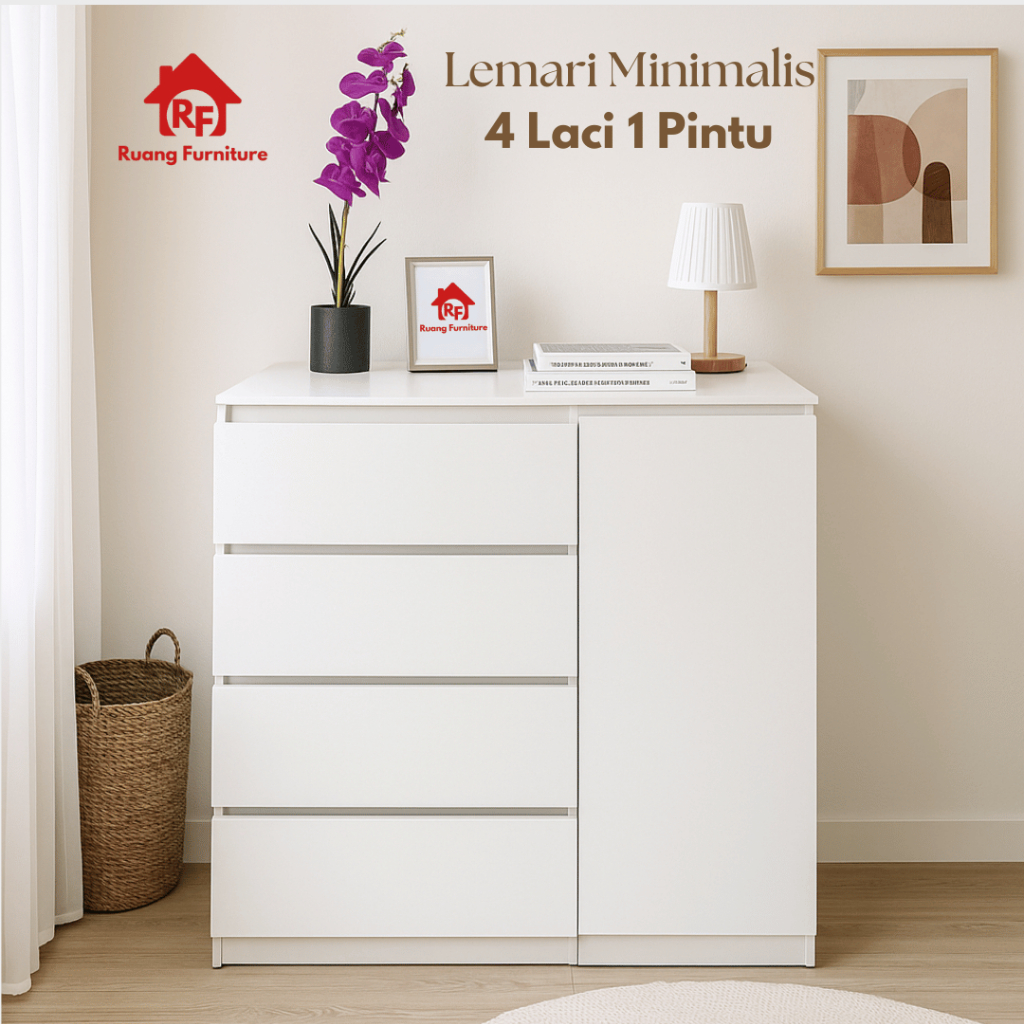 Lemari 4 Laci Dengan Pintu Lemari Laci Drawer Minimalis Lemari Laci Susun Multifungsi Serbaguna Lema