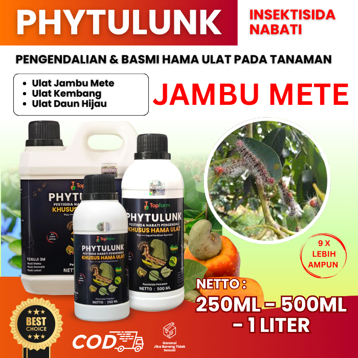 Obat Ulat Topfarm / Obat Ulat Daun Jambu Mete / Obat Ulat Buah Jambu Mete / Obat Hama Ulat Batang Ja