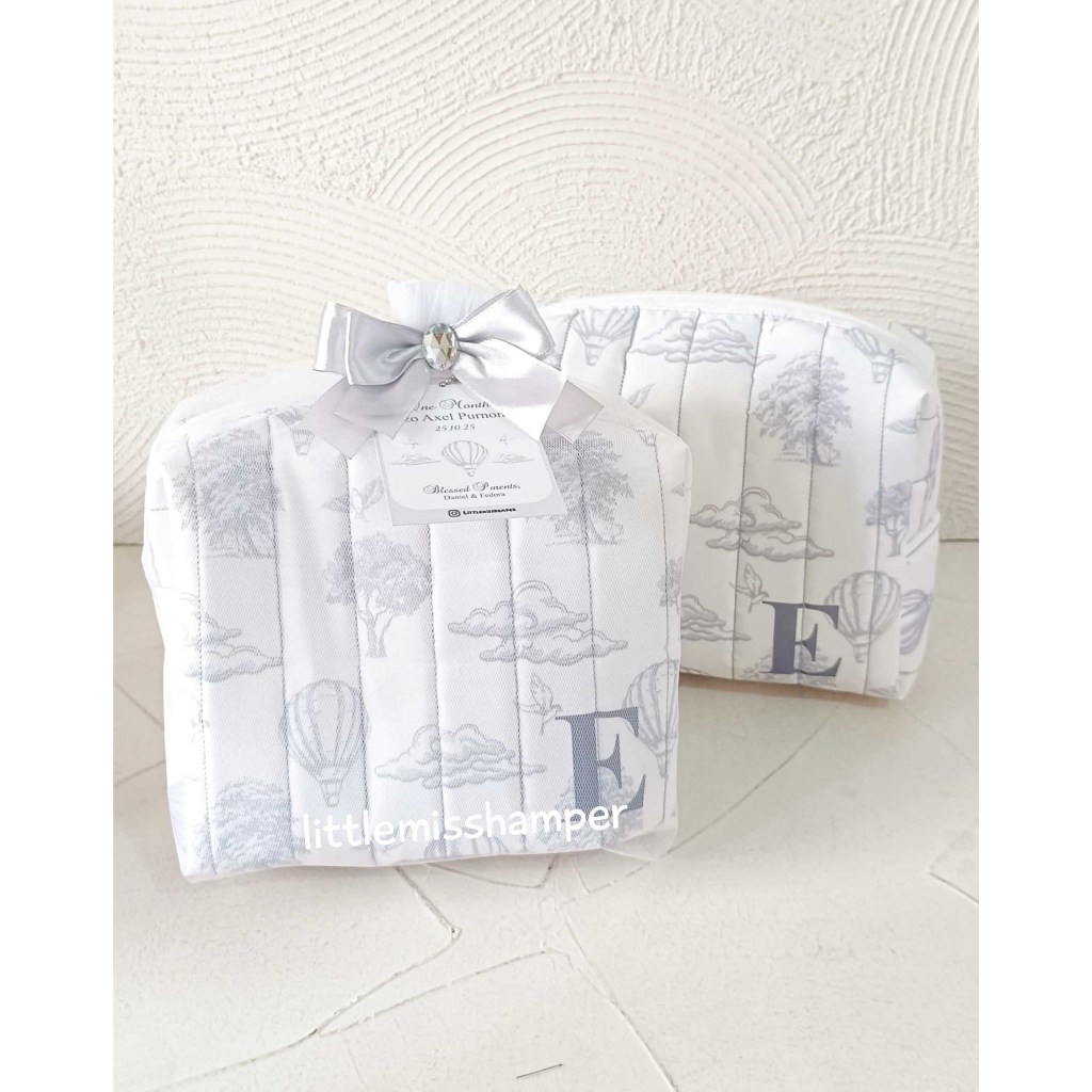 Custom pouch puffy sz 15 / sz 20 souvenir ulang tahun anak puff hampers bayi cute