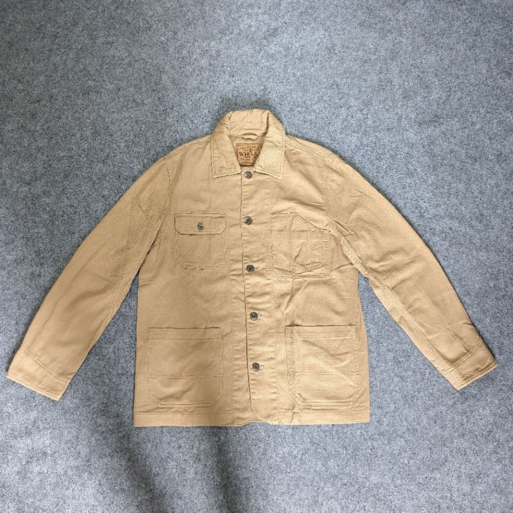 WHO AU collar contrast vintage chore jacket