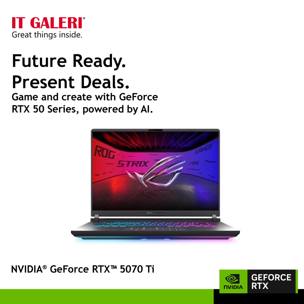 Laptop ASUS ROG Strix G16 GeForce RTX™ 5070 Ti 12GB - ULTRA 9-275HX/32GB/2TB/16.0 QHD/WIN11+OHS2024+