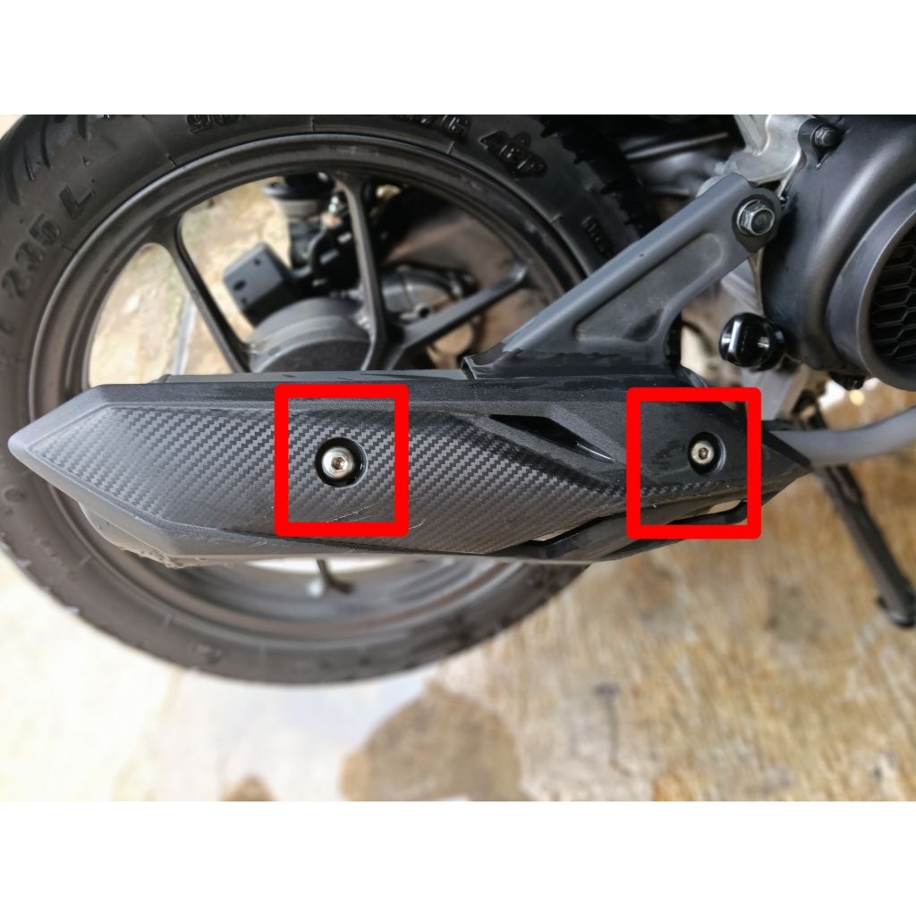 baut stainless 2 kunci tameng knalpot