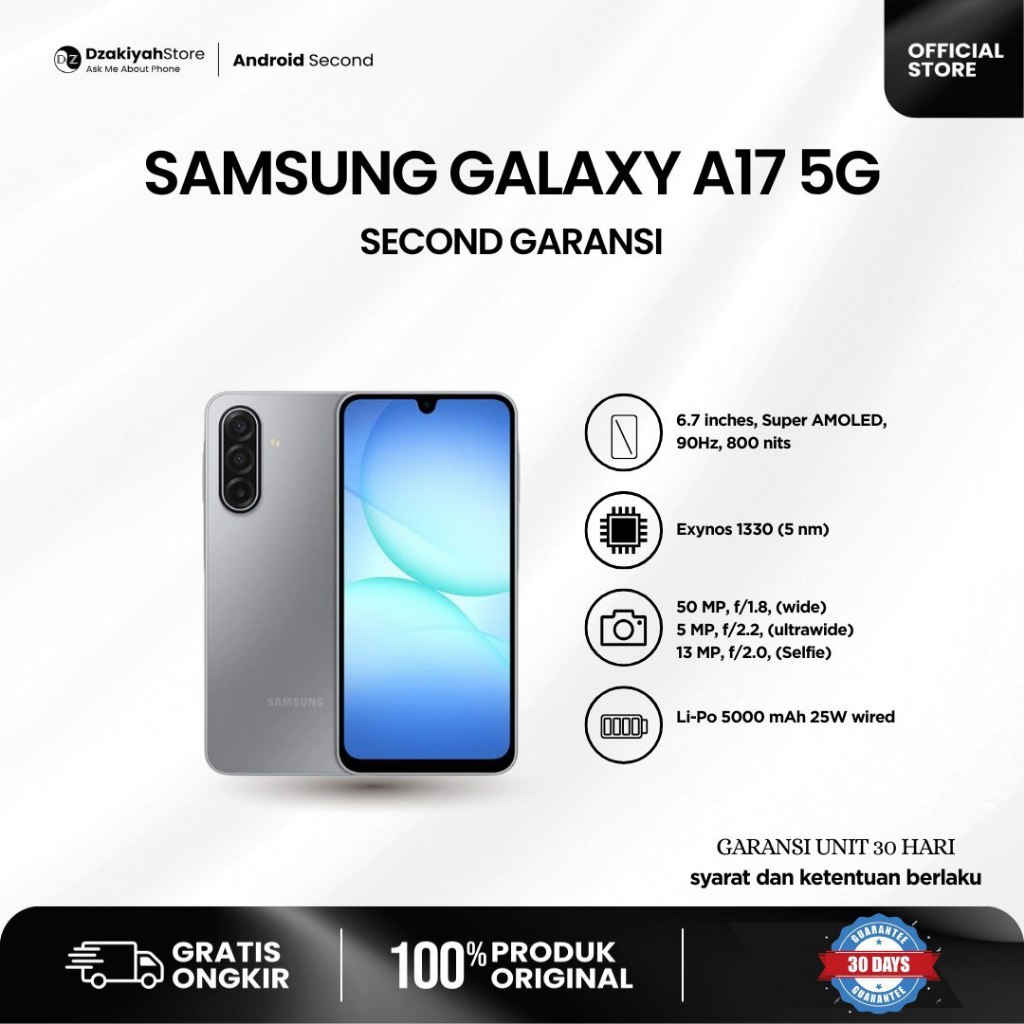 SAMSUNG GALAXY A17 5G SECOND HP+BOX GARANSI