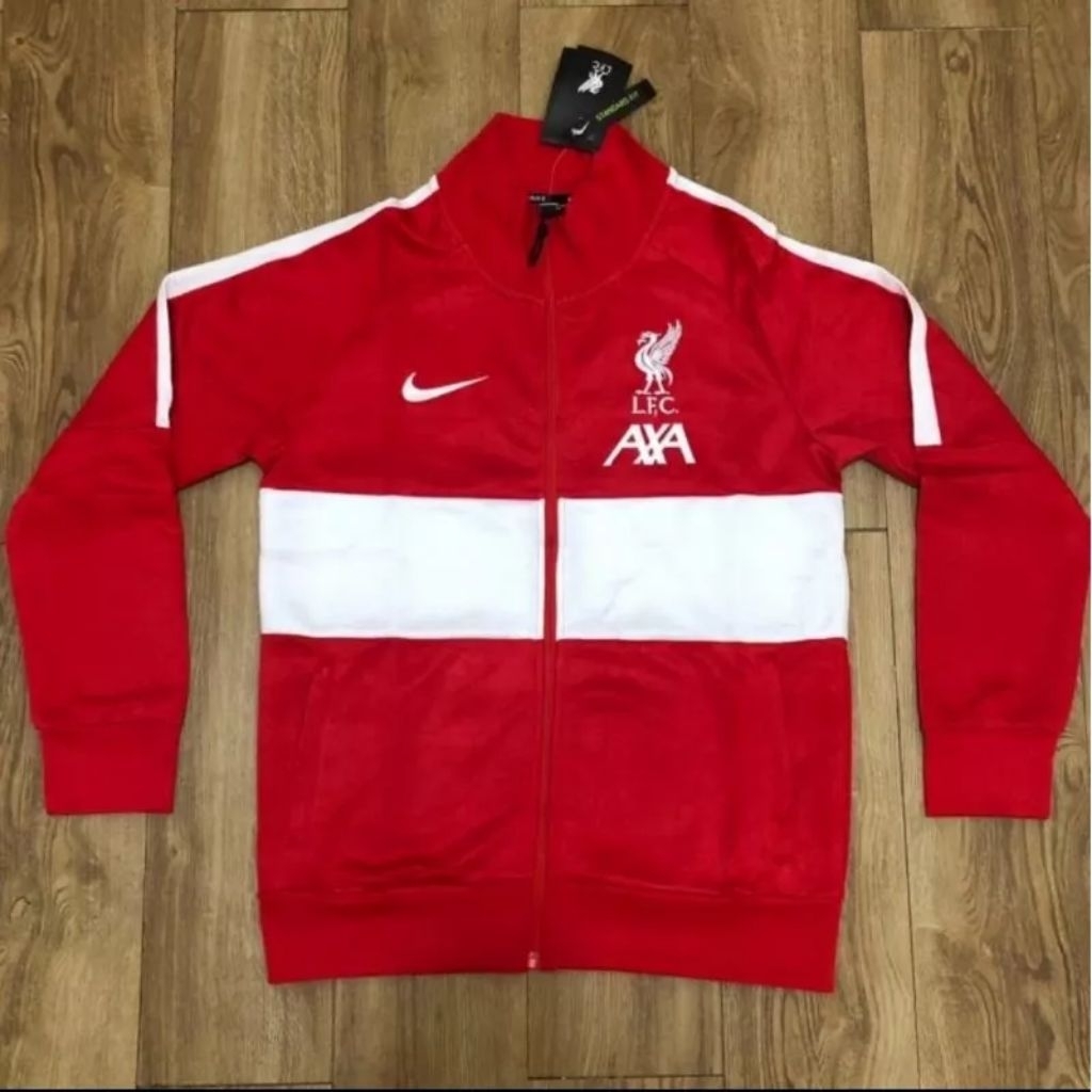 Jaket Tracktop Anthem Liverpool Merah Putih
