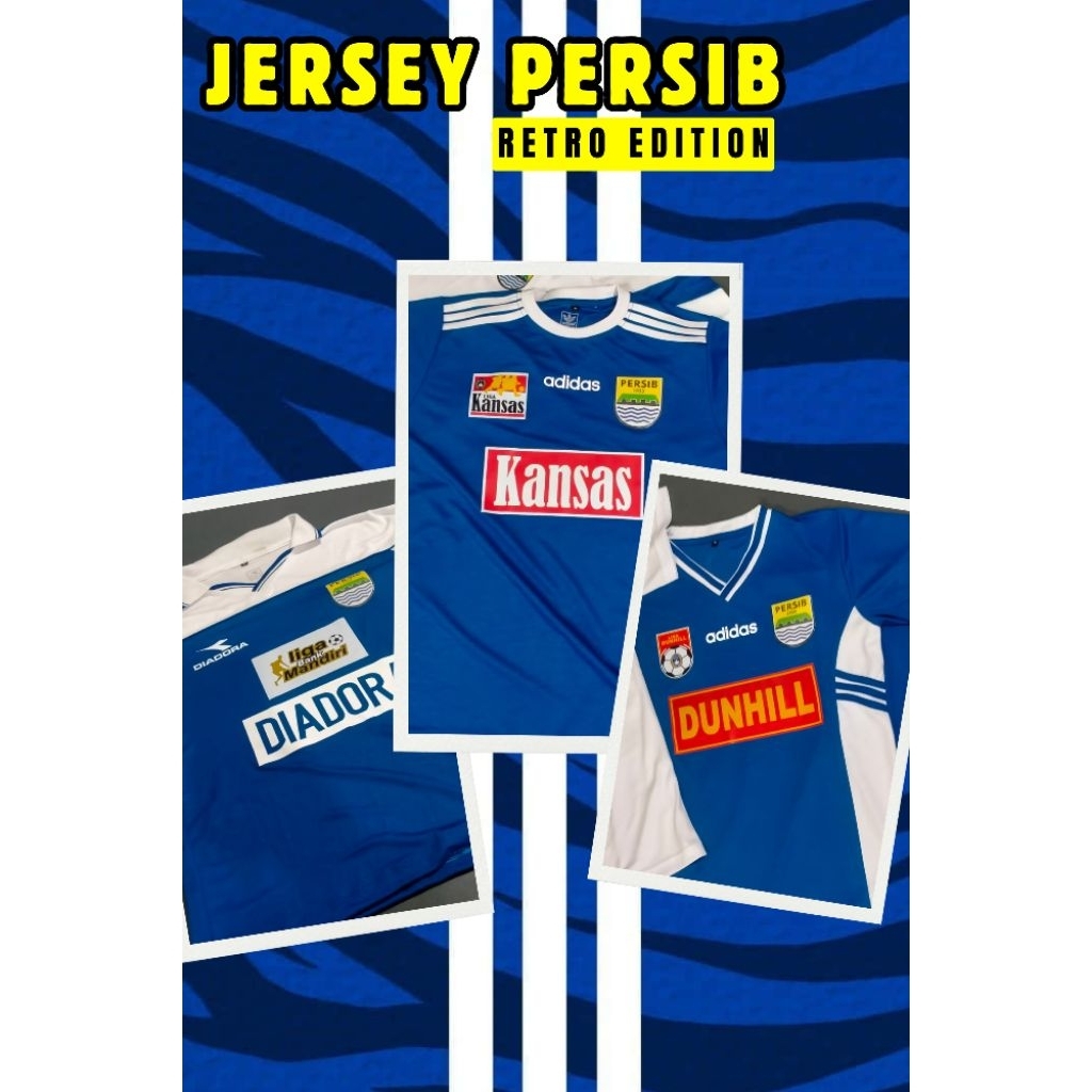 Jersey Retro Persib Grade Ori (Liga Dunhill,Kansas,diadora)