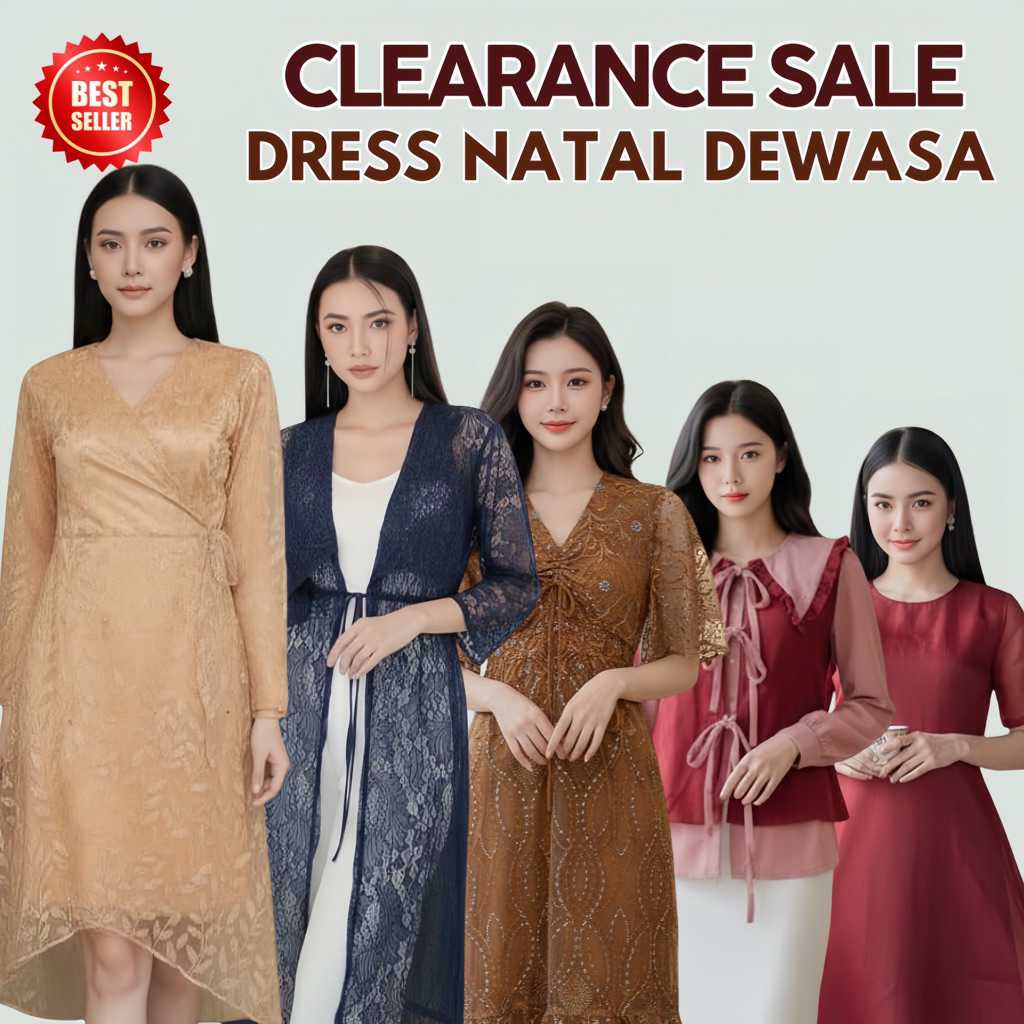 CLEARANCE SALE CLEARANCE DRESS NATAL DRESS DEWASA