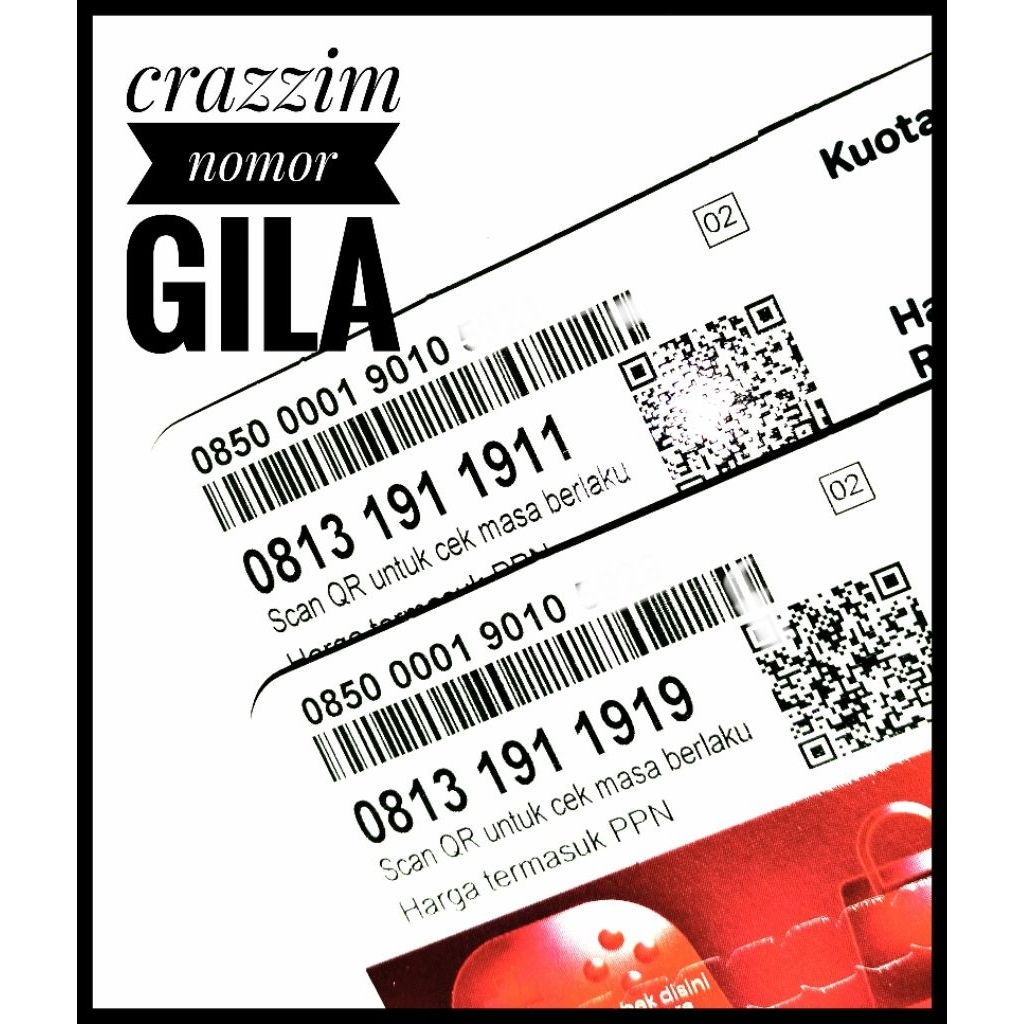 Kartu Perdana Cantik Telkomsel 11 digit. Nomor Cantik 911. 1919. No Cantik 11 Angka Couple