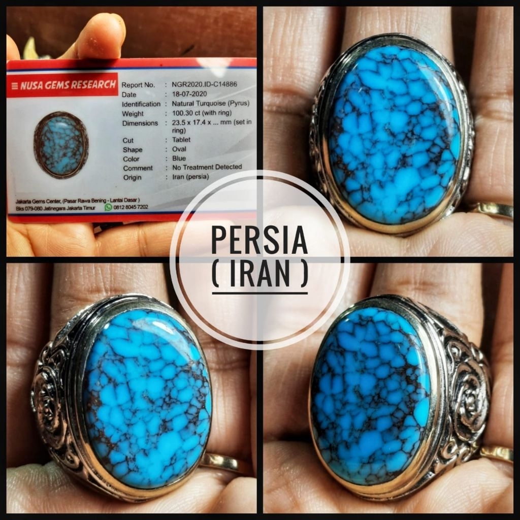 batu pirus blue persian iran ceplok kuro jumbo